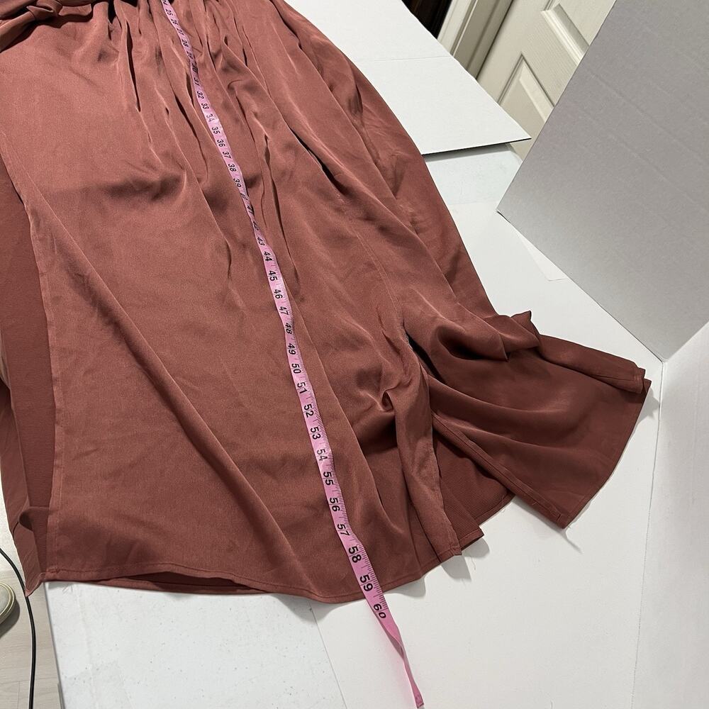 Baltic Born Maxi Dress Size Large Rust Tie Waist Long Sleeve Formal Gown - Picture 13 of 14